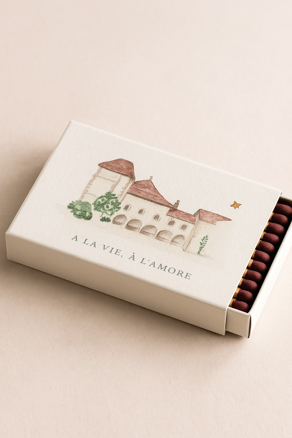 Our large matchboxes are all custom-designed, and we apply your desired design or design ideas directly onto the products using print. All products are made with a special paper series, using lightly textured paper, and thanks to custom production, the ex