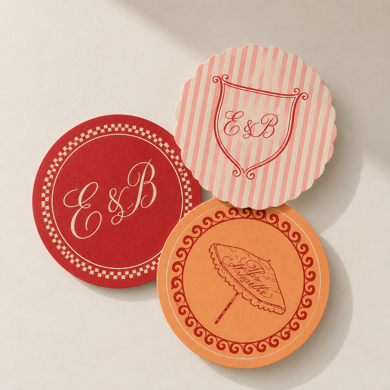 Custom Wedding Coasters, Personalized Elegant Coasters | The Laldie