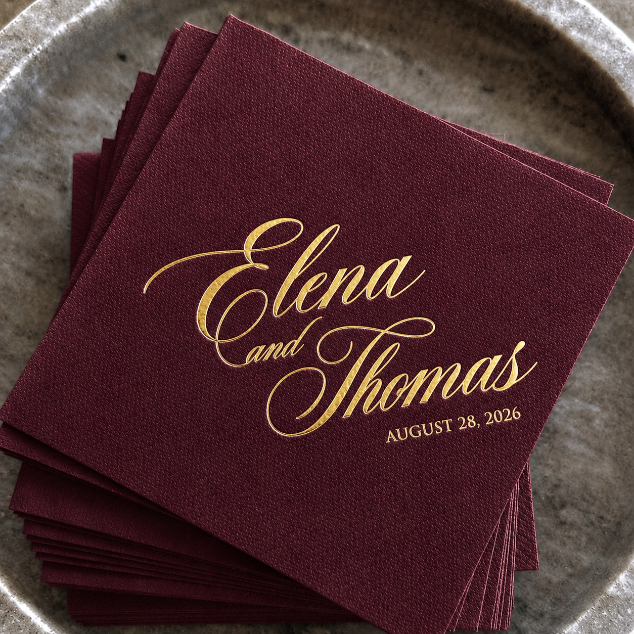 Custom Wedding Napkins, Elegant Personalized Napkins | The Laldie