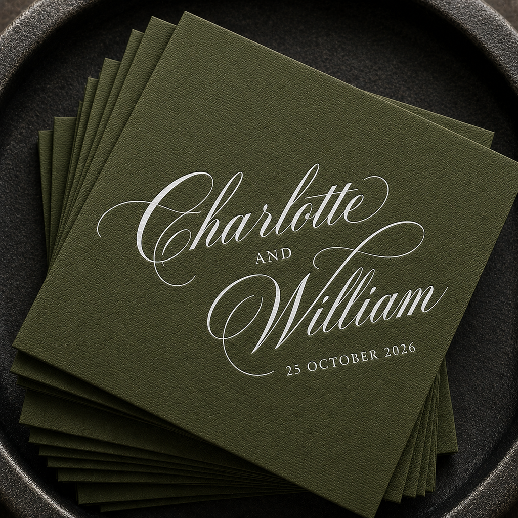 Custom Wedding Napkins, Elegant Personalized Napkins | The Laldie