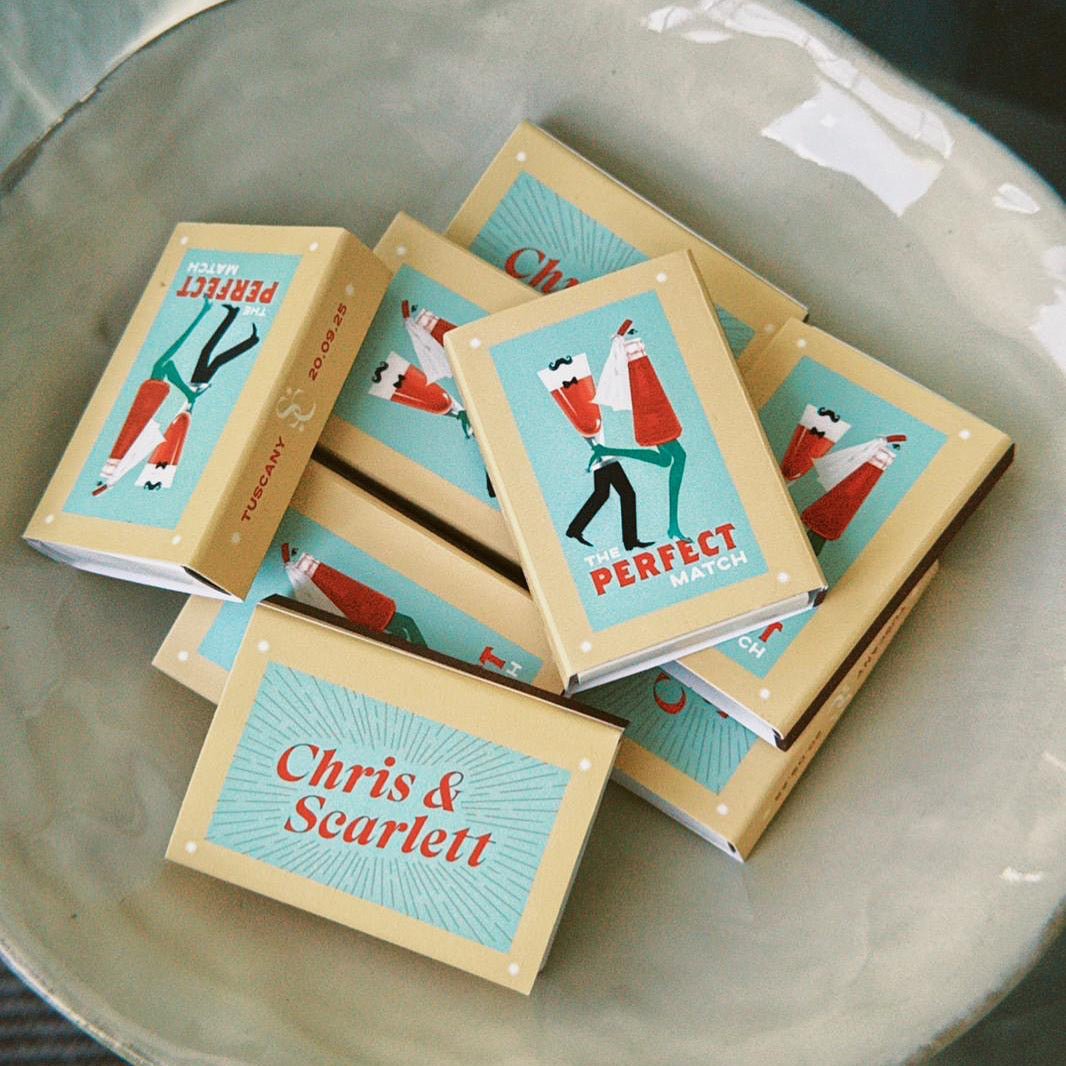 Custom Wedding Matchboxes | Hand - Illustrated, Elegant & Personal - The Laldie