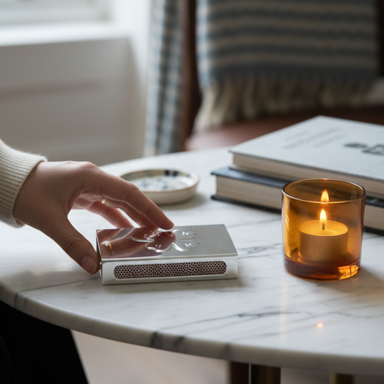 Silver Matchbox Holder, Luxury Decorative Match Holder | The Laldie