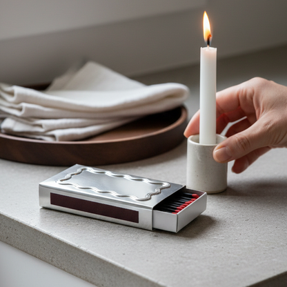 Silver Matchbox Holder, Luxury Decorative Match Holder | The Laldie