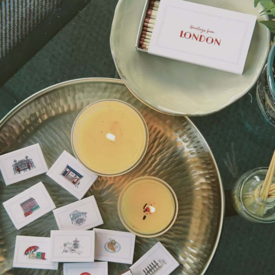 Limited Edition — The Laldie × London Discover London through design and detail, with this special collector’s edition celebrating the soul of the city. What’s included: 10 custom-designed matchboxes with coloured tips 1 large-format matchbox 1 compliment
